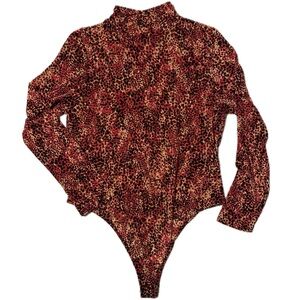 Red multi colored MESH bodysuit